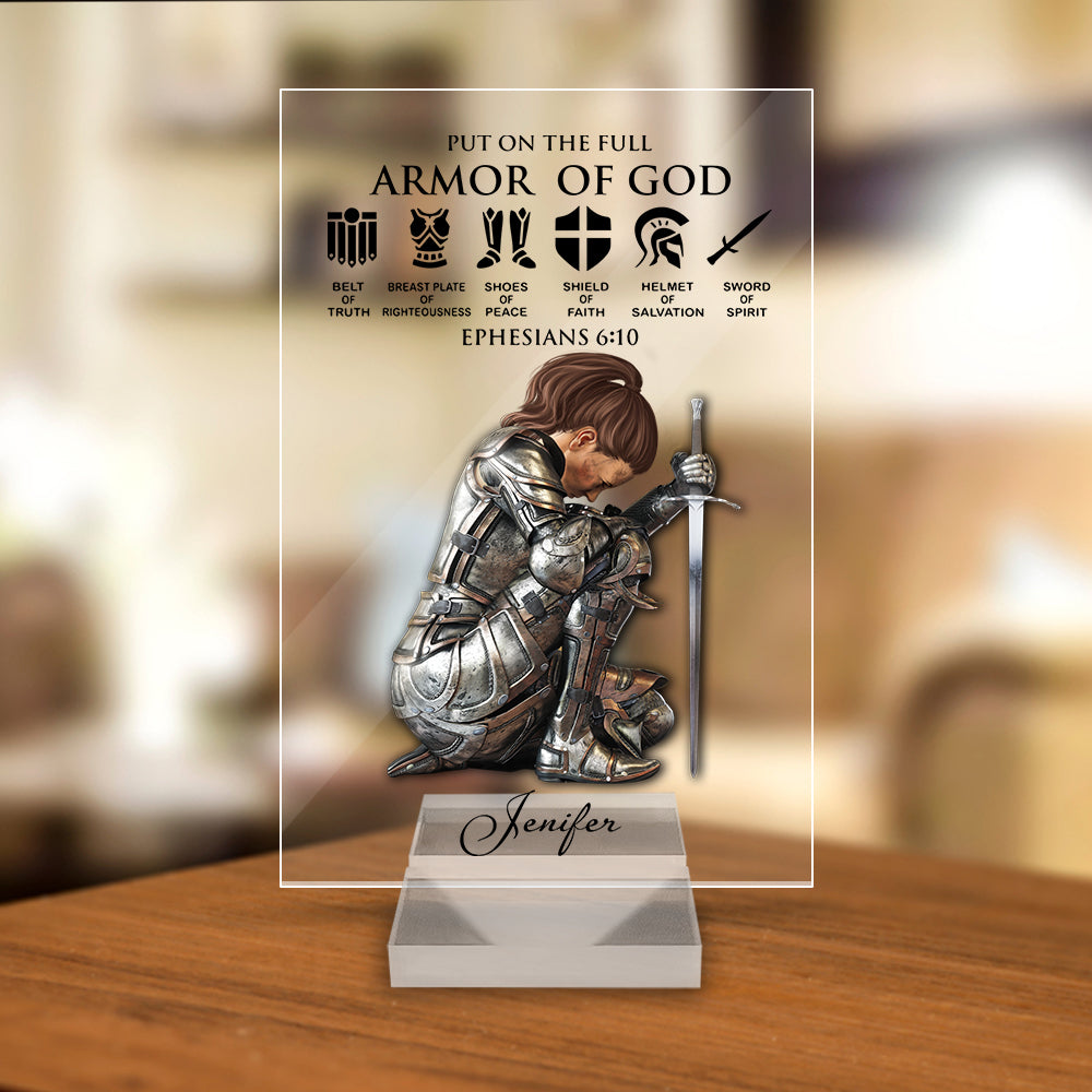 Personalized Woman Warrior - God Put On The Full Armor-CustomLove