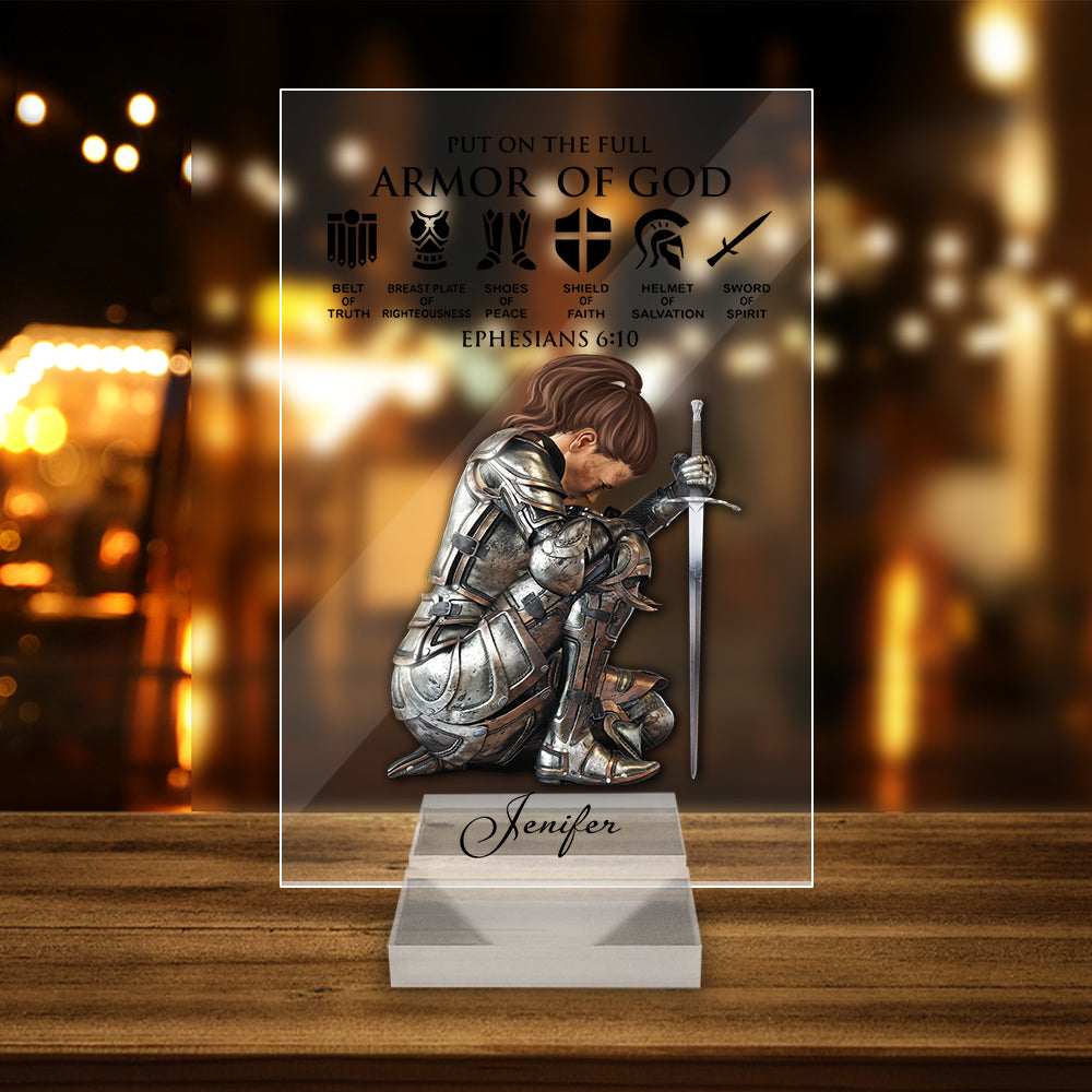 Personalized Woman Warrior - God Put On The Full Armor-CustomLove