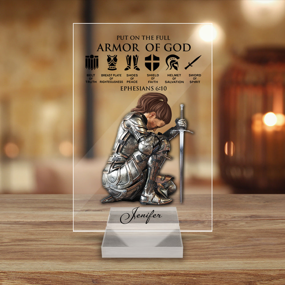 Personalized Woman Warrior - God Put On The Full Armor-CustomLove