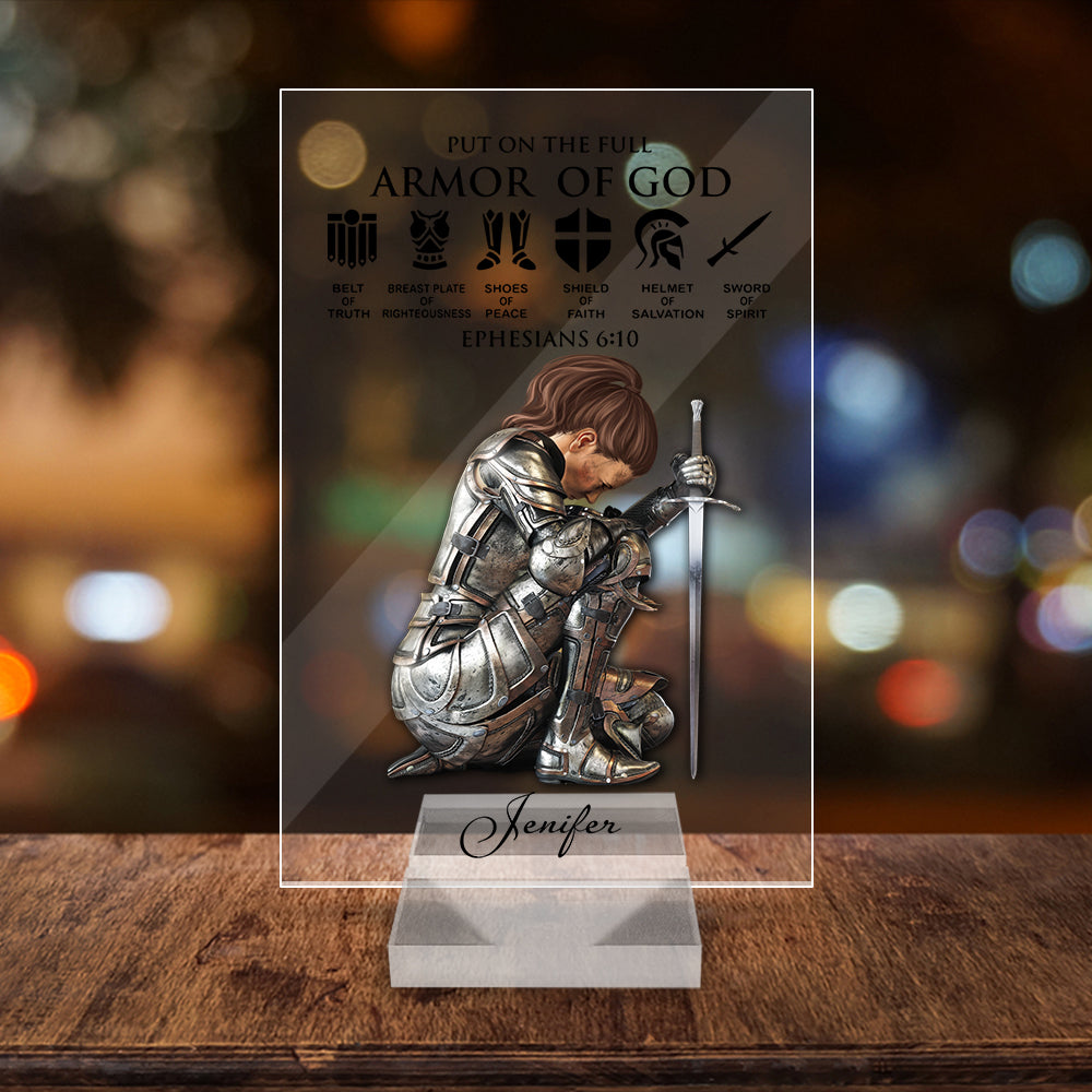 Personalized Woman Warrior - God Put On The Full Armor-CustomLove