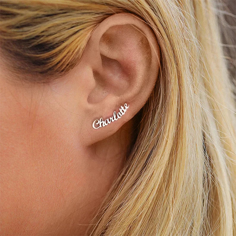 Personalized Name Earrings – Custom Engraved Jewelry for Women