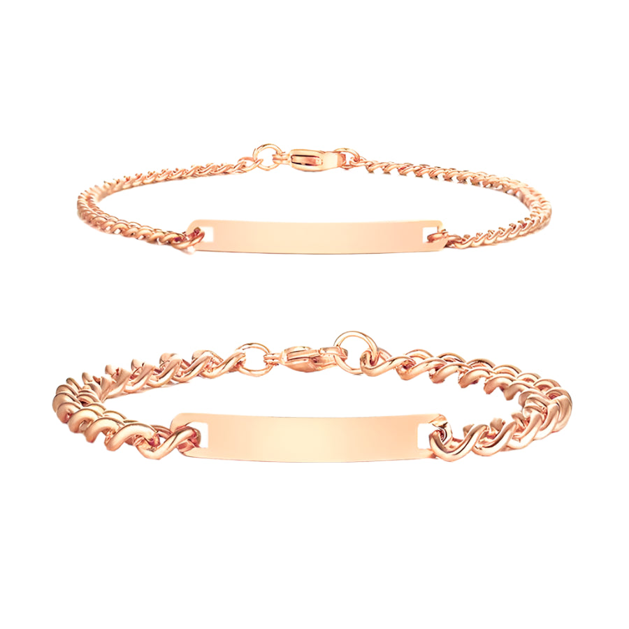 Rose Gold bracelet set with engraving
