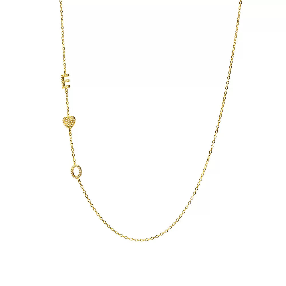 Custom Sideways Initial Necklace Sterling Silver-CustomLove