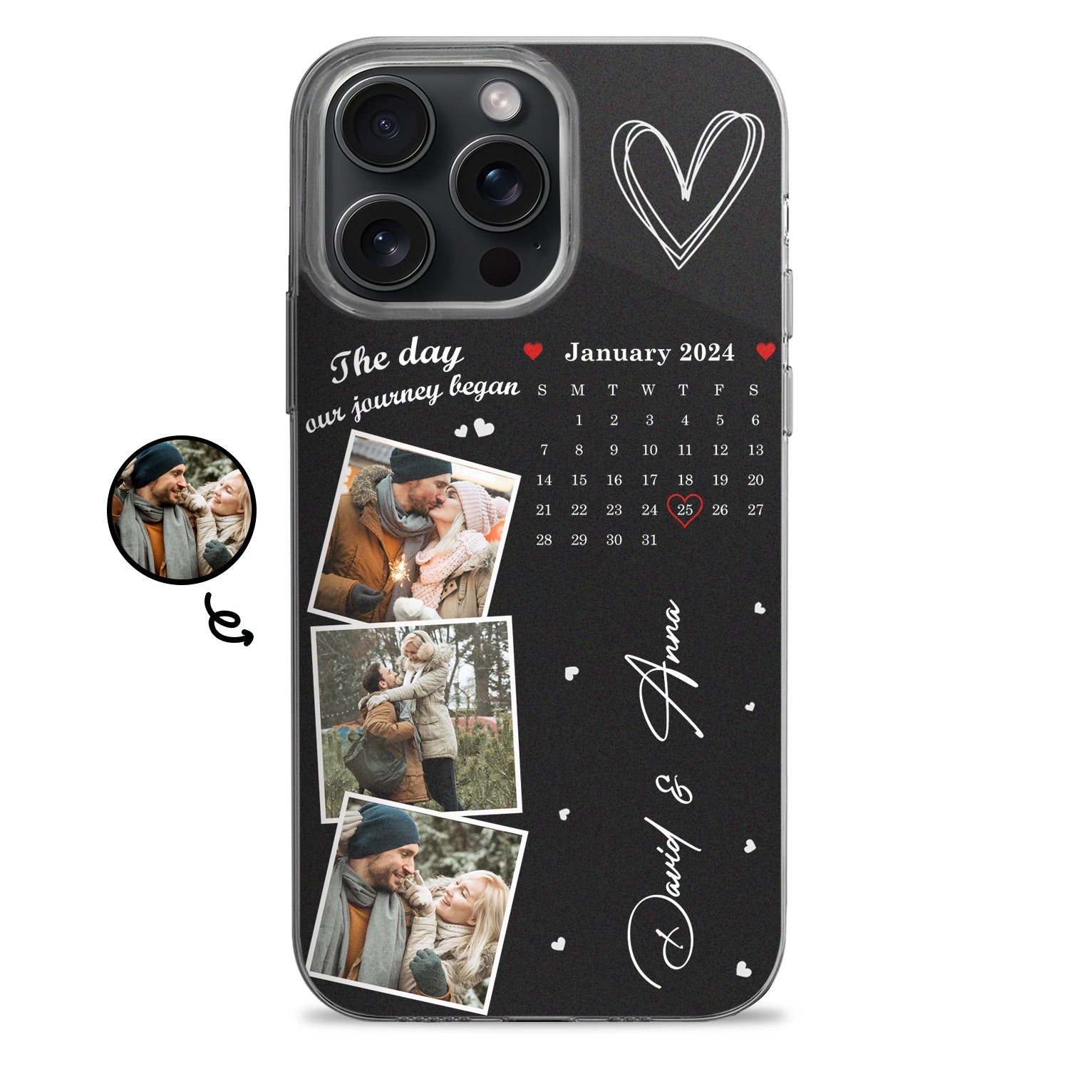 Personalized Phone Case Custom Photo Calendar - The Day Our Journey Began-CustomLove