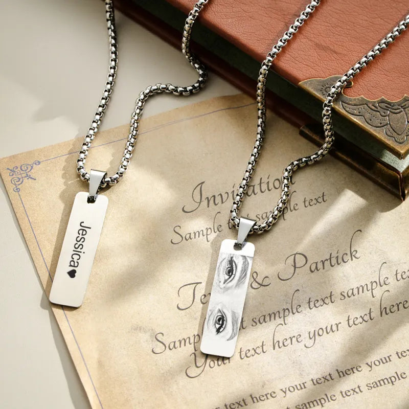 Custom Eyes Photo Necklace-CustomLove