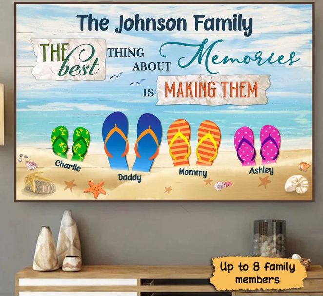 Personalized Poster - Summer Family Flip Flops-CustomLove