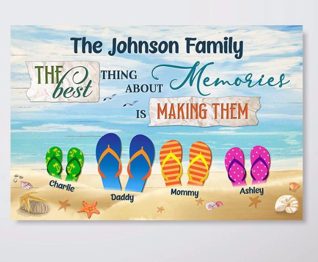 Personalized Poster - Summer Family Flip Flops-CustomLove
