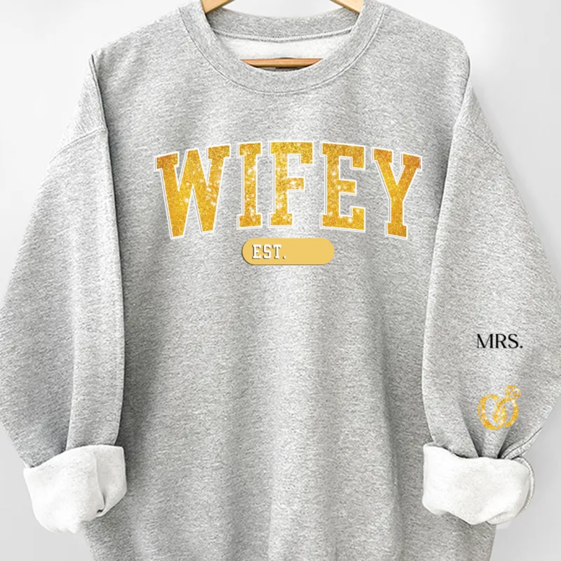 Personalized Sweatshirt "Wifey"-CustomLove