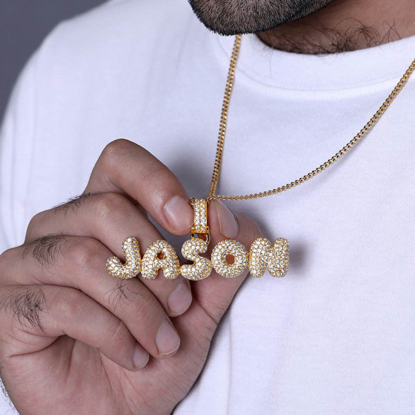 Custom Hip Hop Bubble Letter Necklace-CustomLove