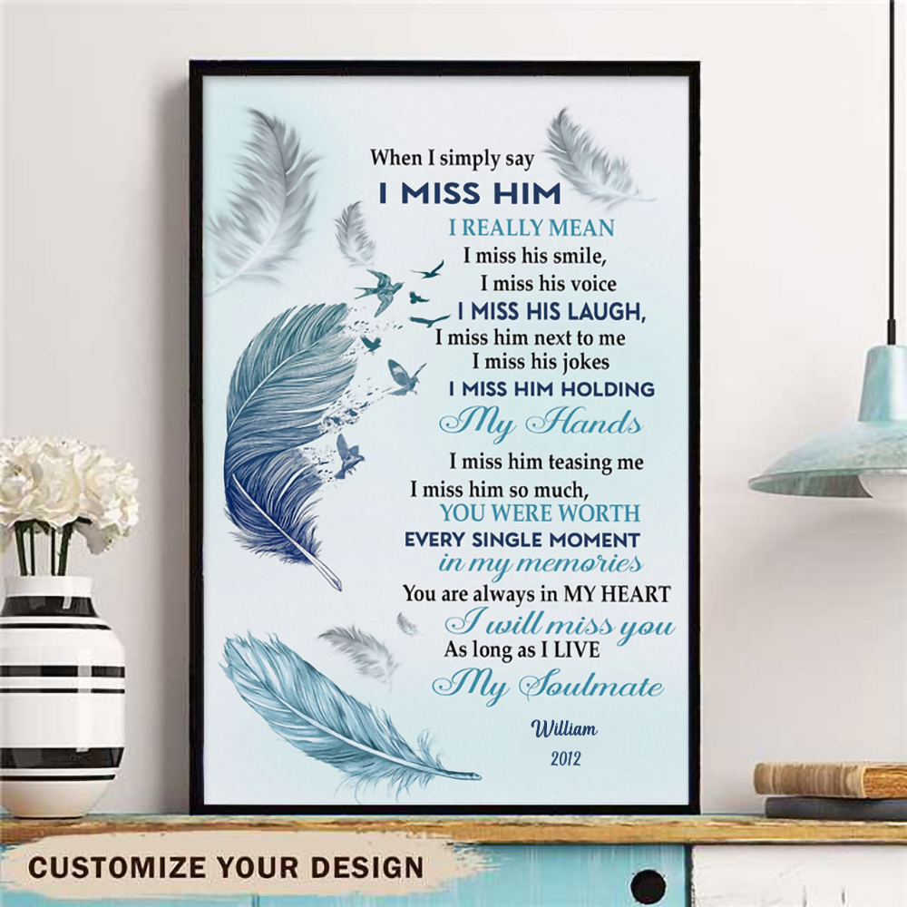 Husband Memorial Wall Decor - Loss Of Loved One-CustomLove