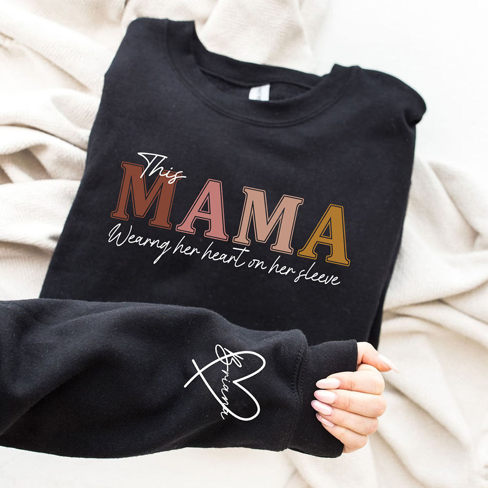 Personalized Heart On Sleeve with Kid Names on Sleeves-CustomLove