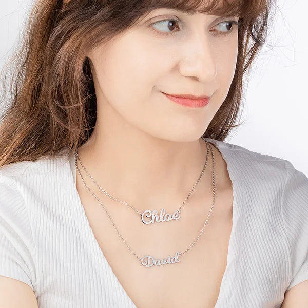 Custom Double Layer Names Necklace-CustomLove