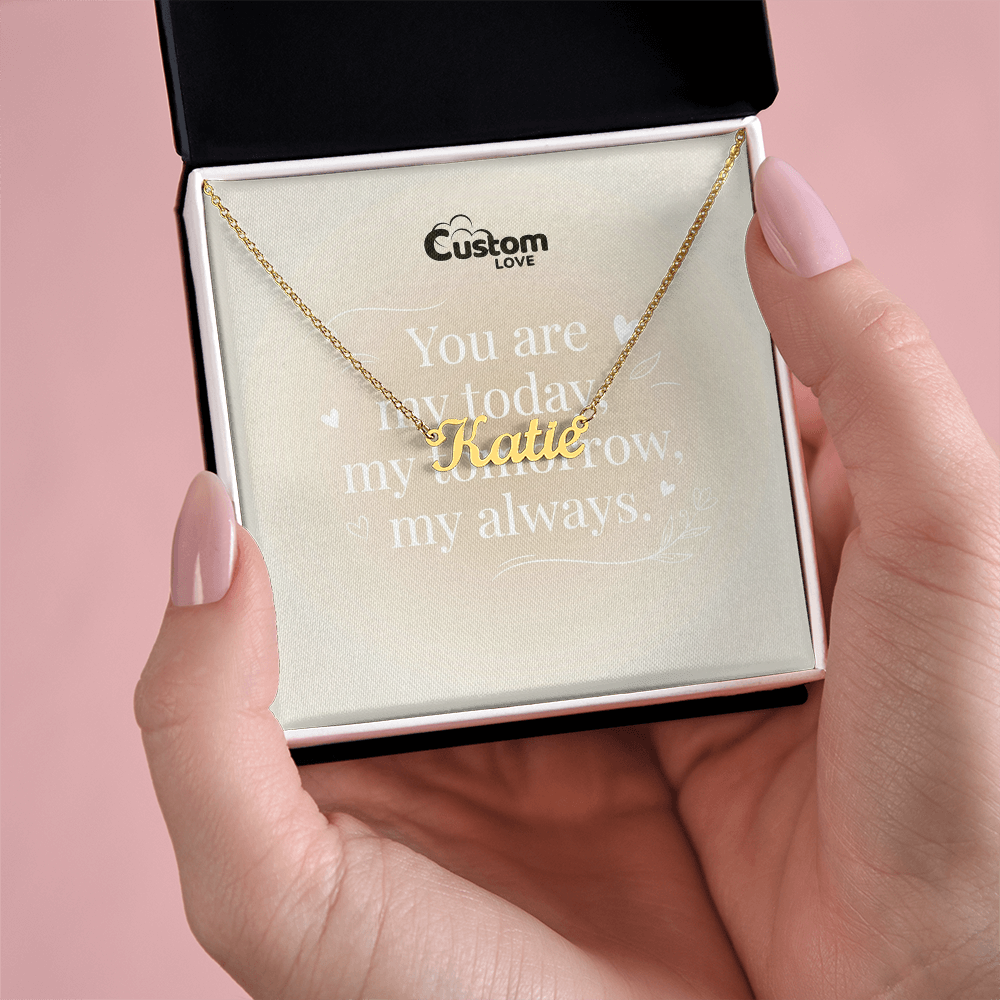 Custom Name Pendant With Sweet Love Message