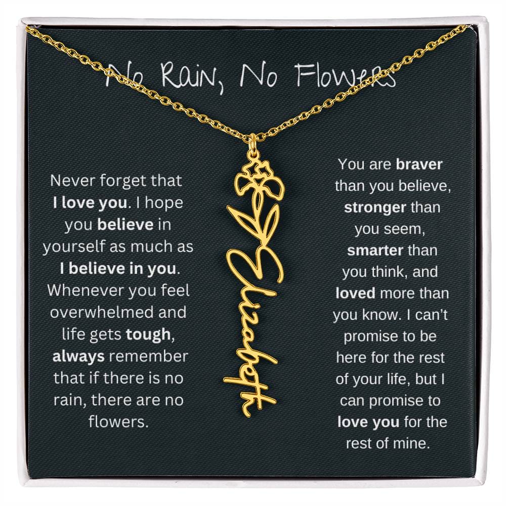 Birth Flower Name Necklace - Never Forget That I Love You-CustomLove