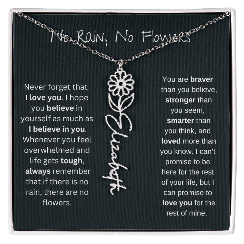 Birth Flower Name Necklace - Never Forget That I Love You-CustomLove