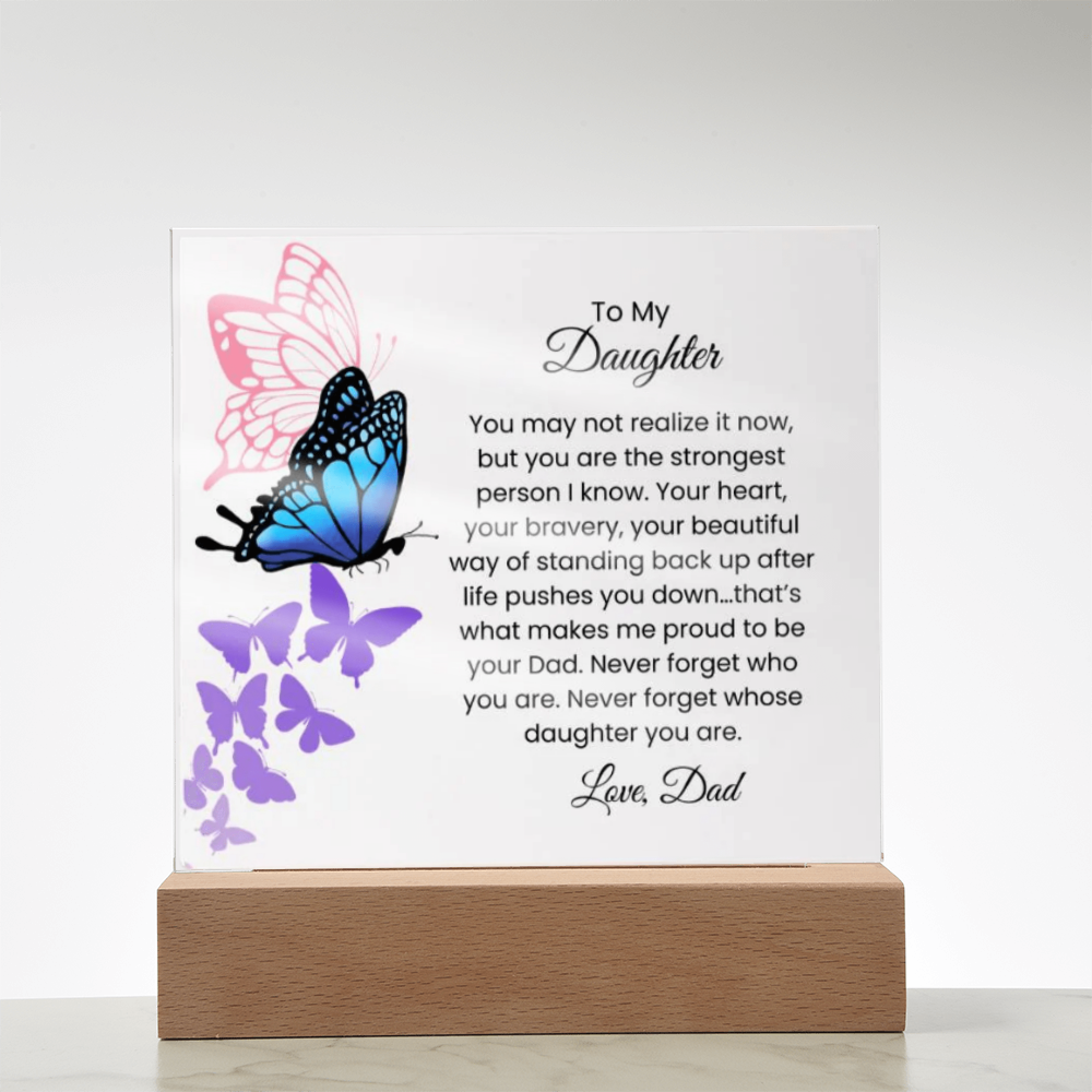 Butterfly Acrylic Plaque For Daughter