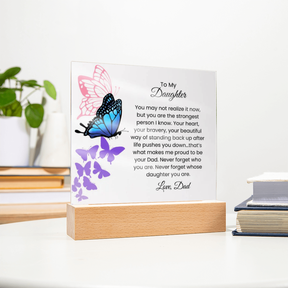 Butterfly Acrylic Plaque For Daughter