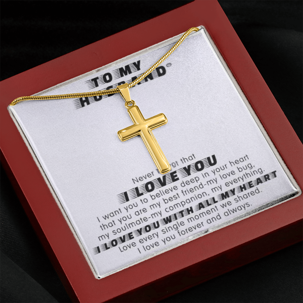 Cross Necklace with Snake Chain