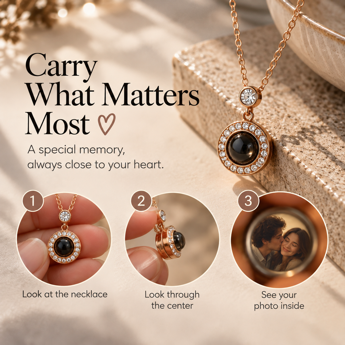 Eternal Hidden Photo Necklace