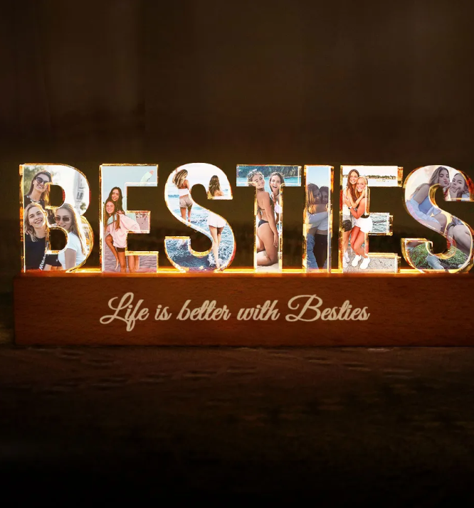 Personalized Bestie Photo Collage LED Night Light-CustomLove