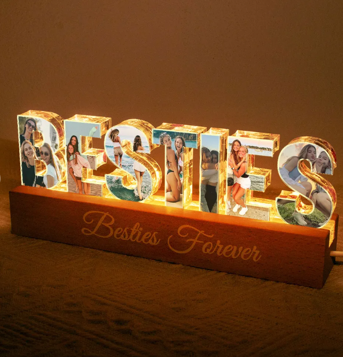 Personalized Bestie Photo Collage LED Night Light-CustomLove