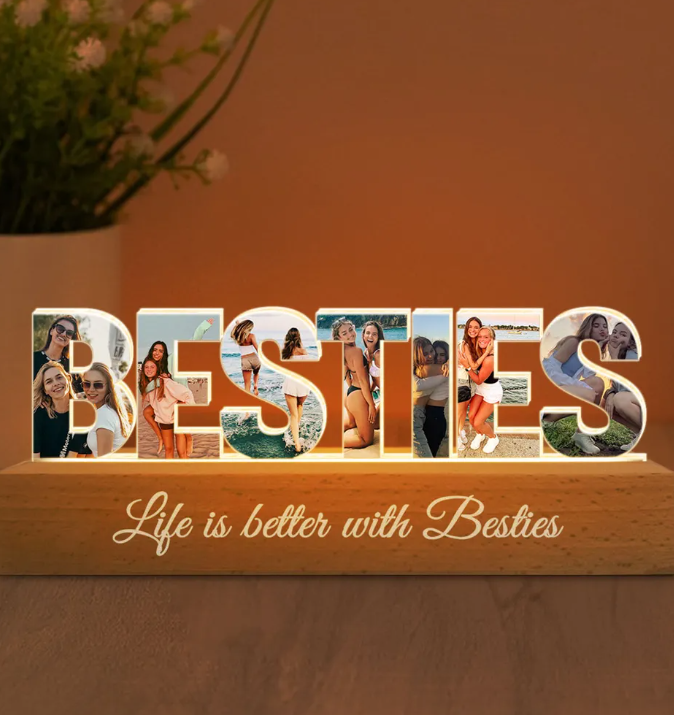 Personalized Bestie Photo Collage LED Night Light-CustomLove