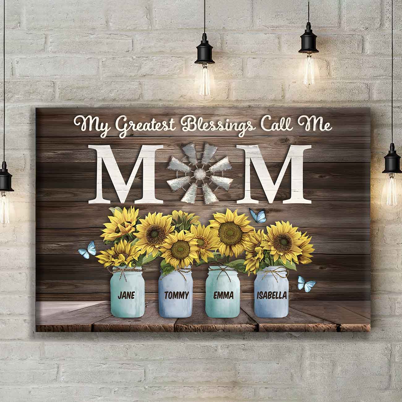Personalized Canvas "My Greatest Blessings Call Me Mom"-CustomLove
