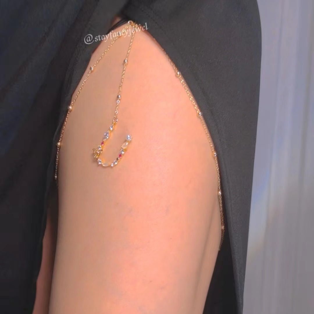Diamond Initial Leg Chain-CustomLove