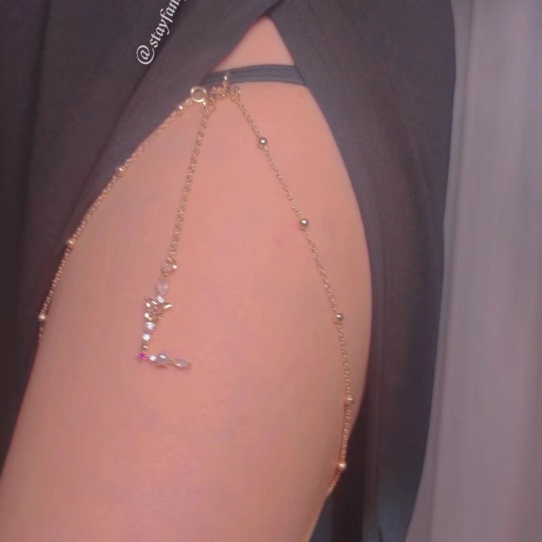 Diamond Initial Leg Chain-CustomLove