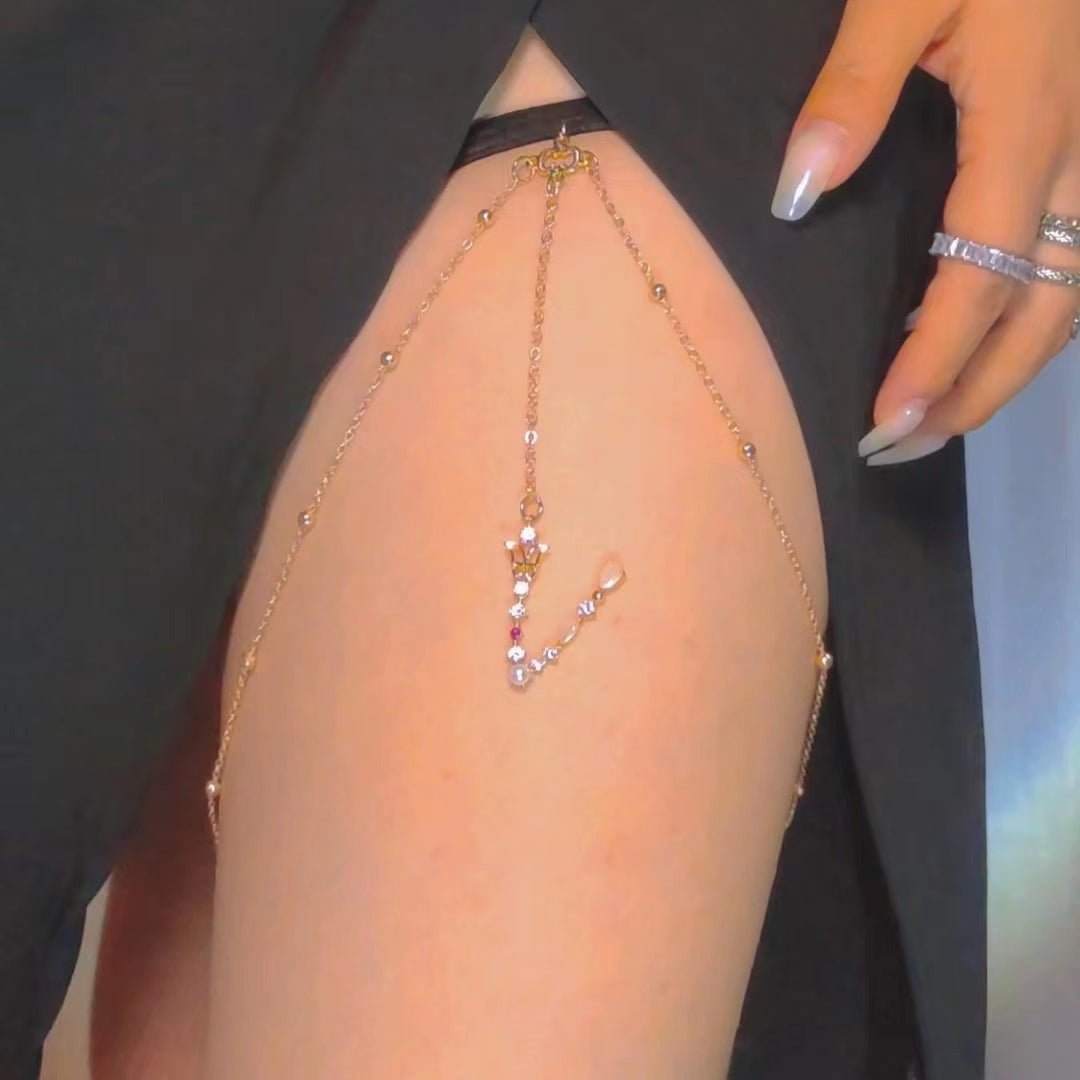 Diamond Initial Leg Chain-CustomLove