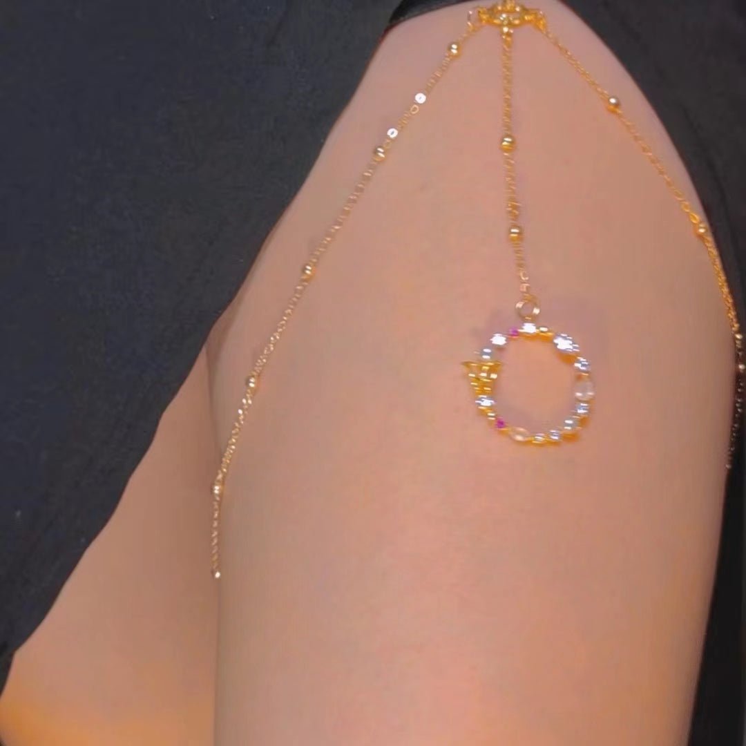 Diamond Initial Leg Chain-CustomLove