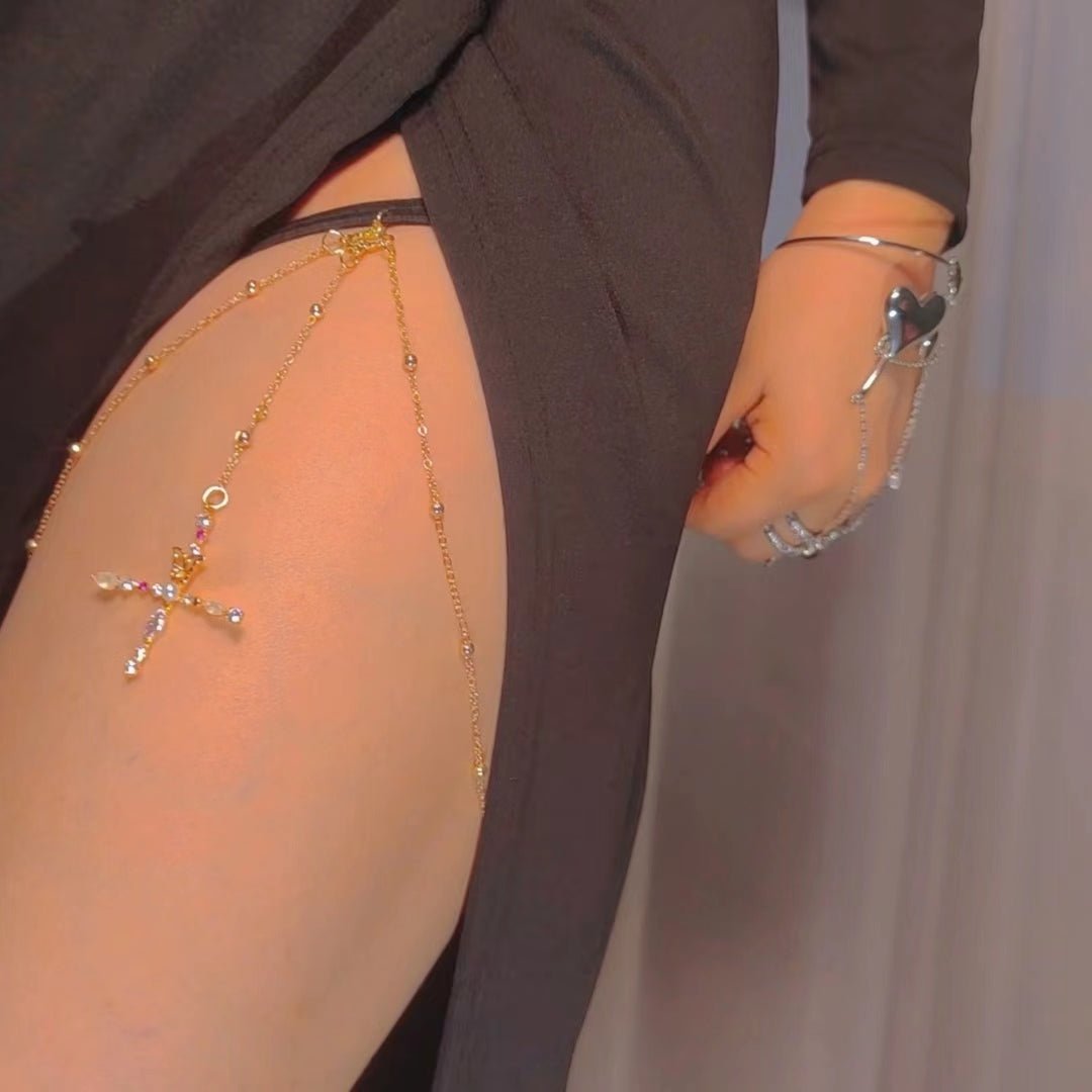 Diamond Initial Leg Chain-CustomLove