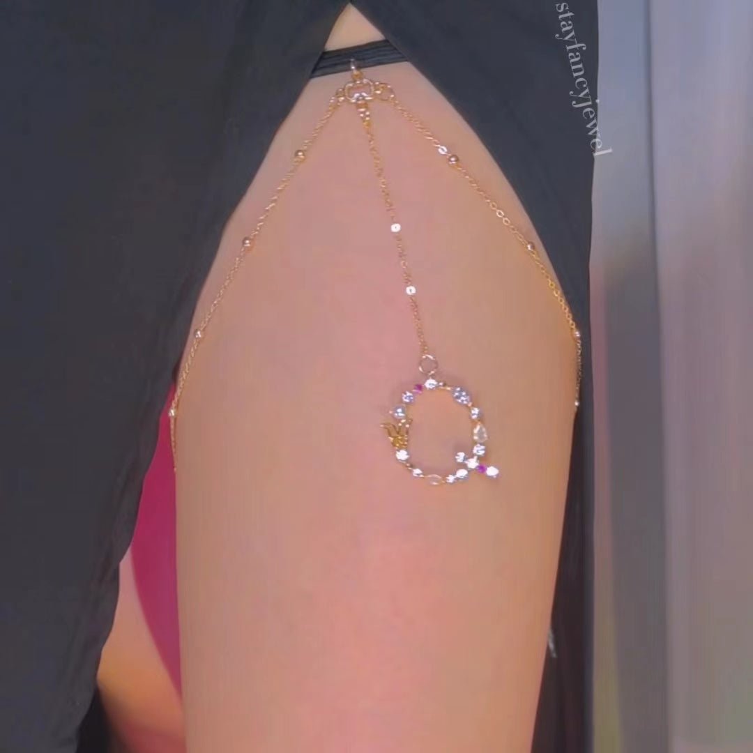 Diamond Initial Leg Chain-CustomLove