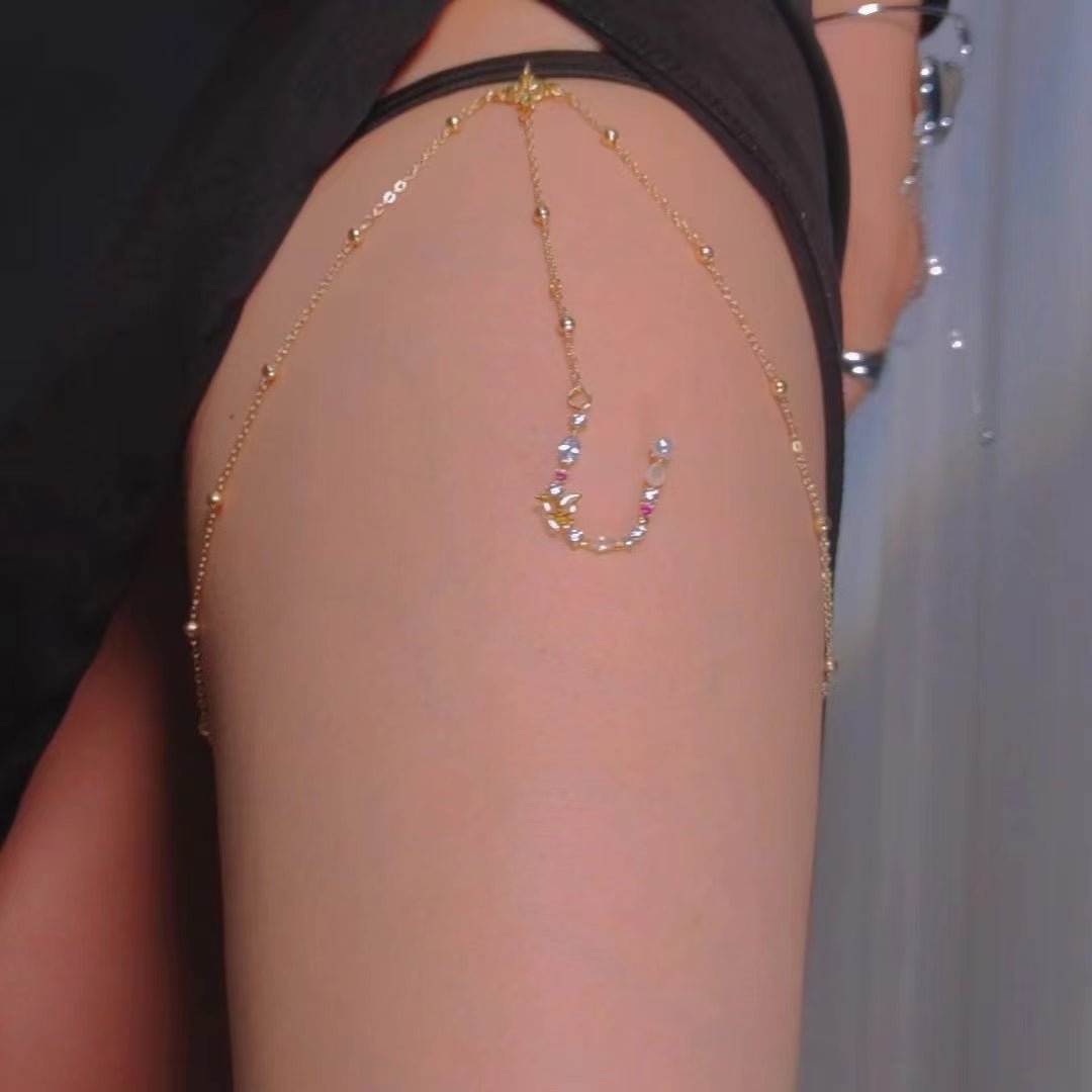 Diamond Initial Leg Chain-CustomLove