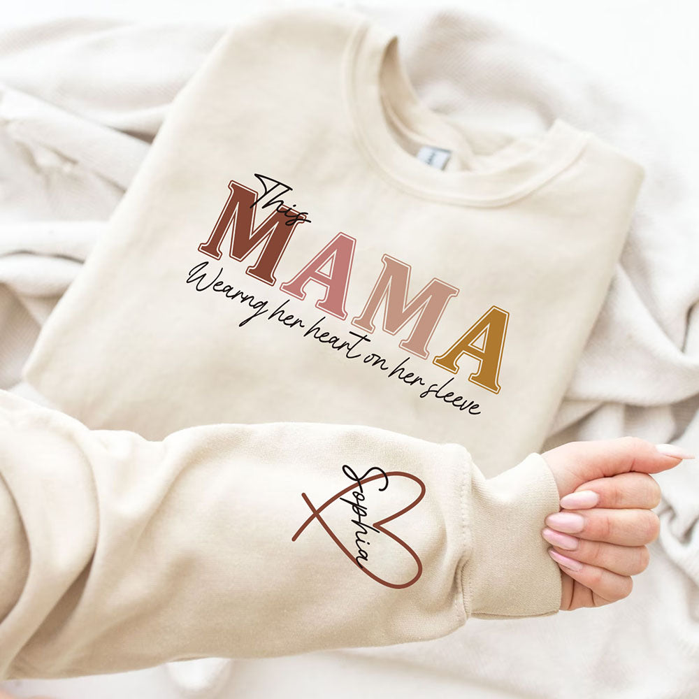 Personalized Heart On Sleeve with Kid Names on Sleeves-CustomLove