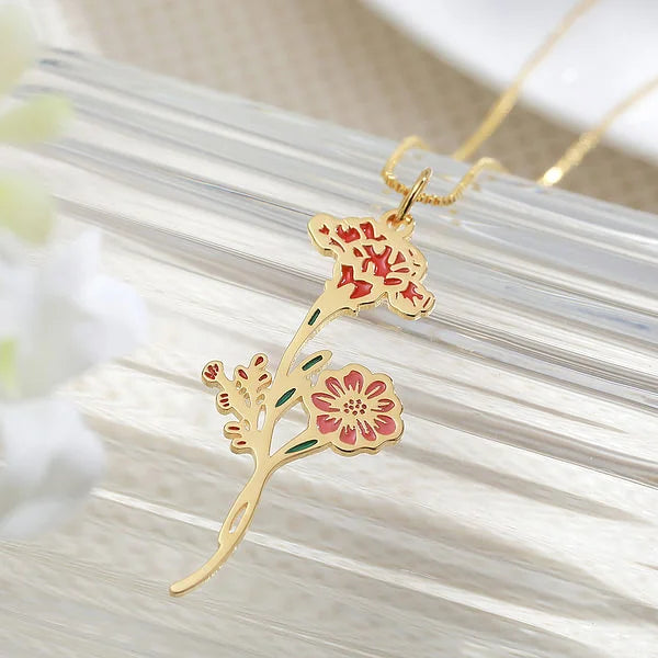 Florabond - Birth flower bouquet necklace-CustomLove