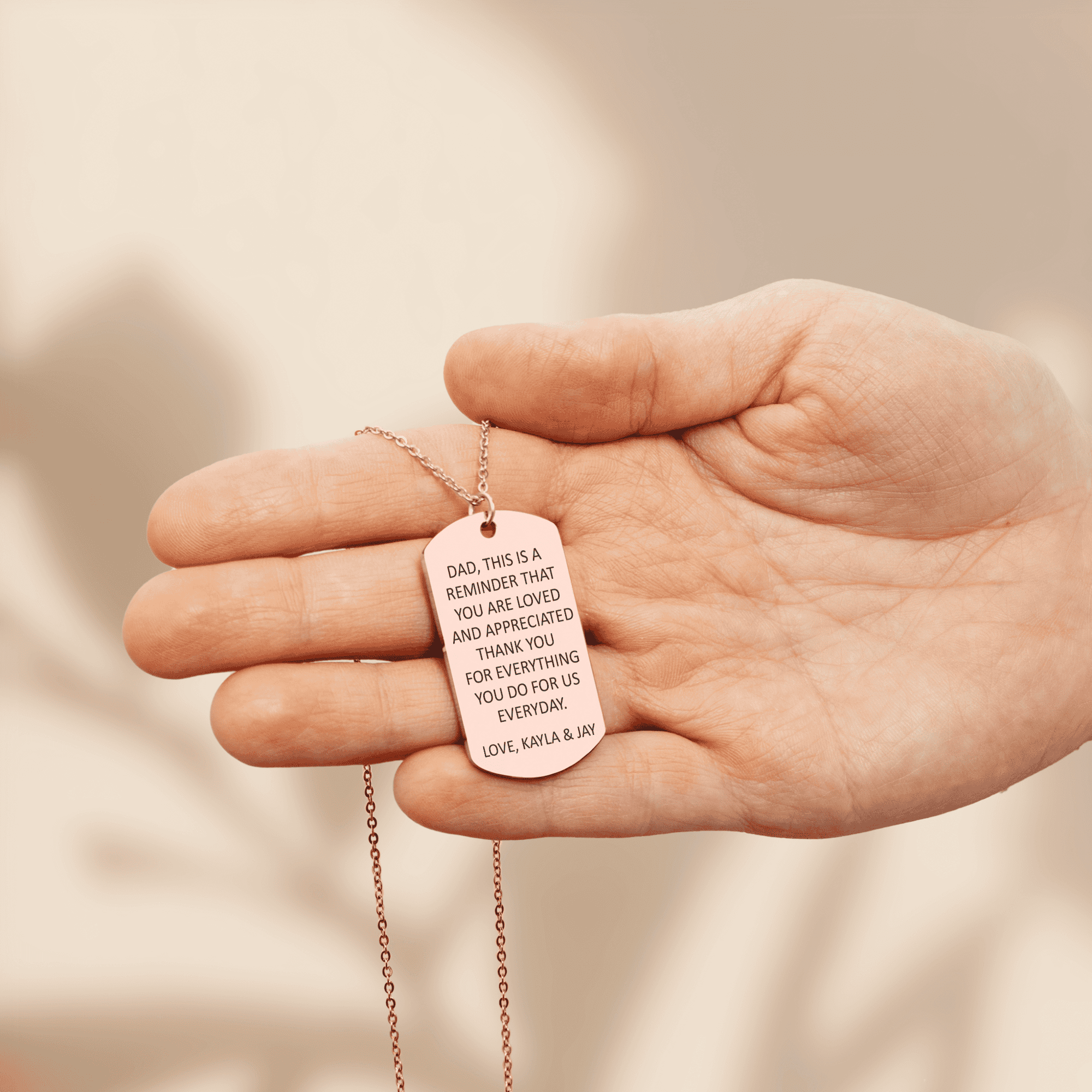 Custom Message Dad's Tag Necklace
