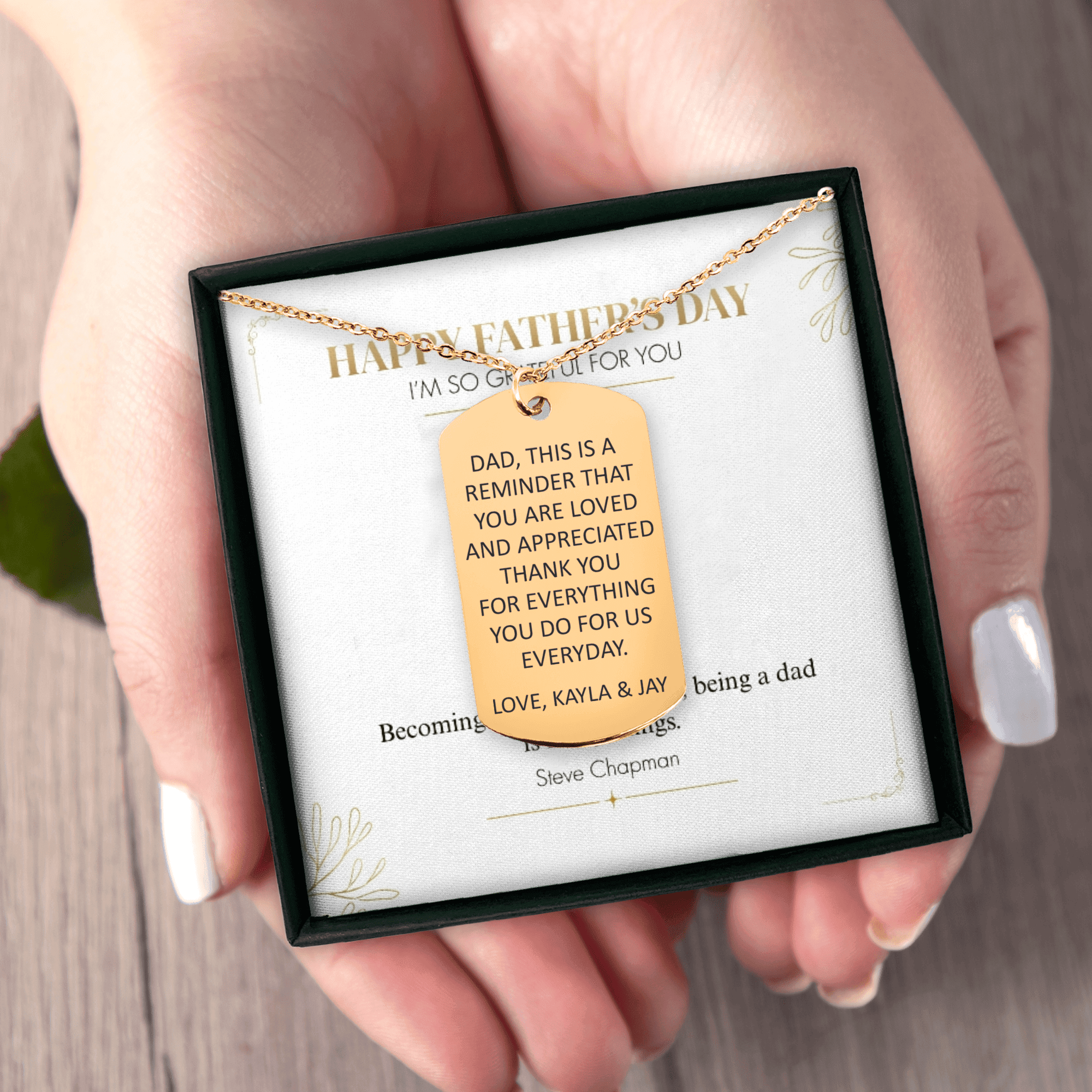 Custom Message Dad's Tag Necklace