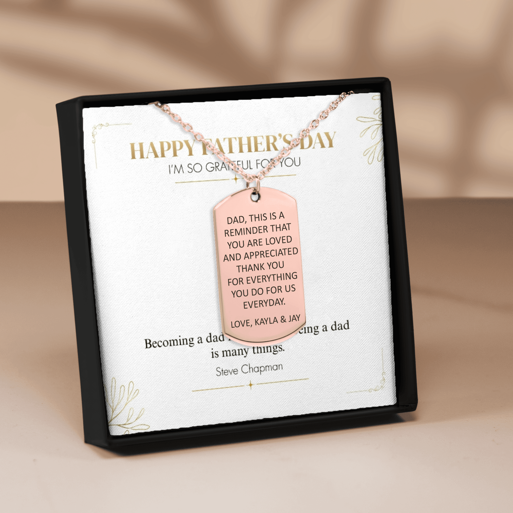 Custom Message Dad's Tag Necklace