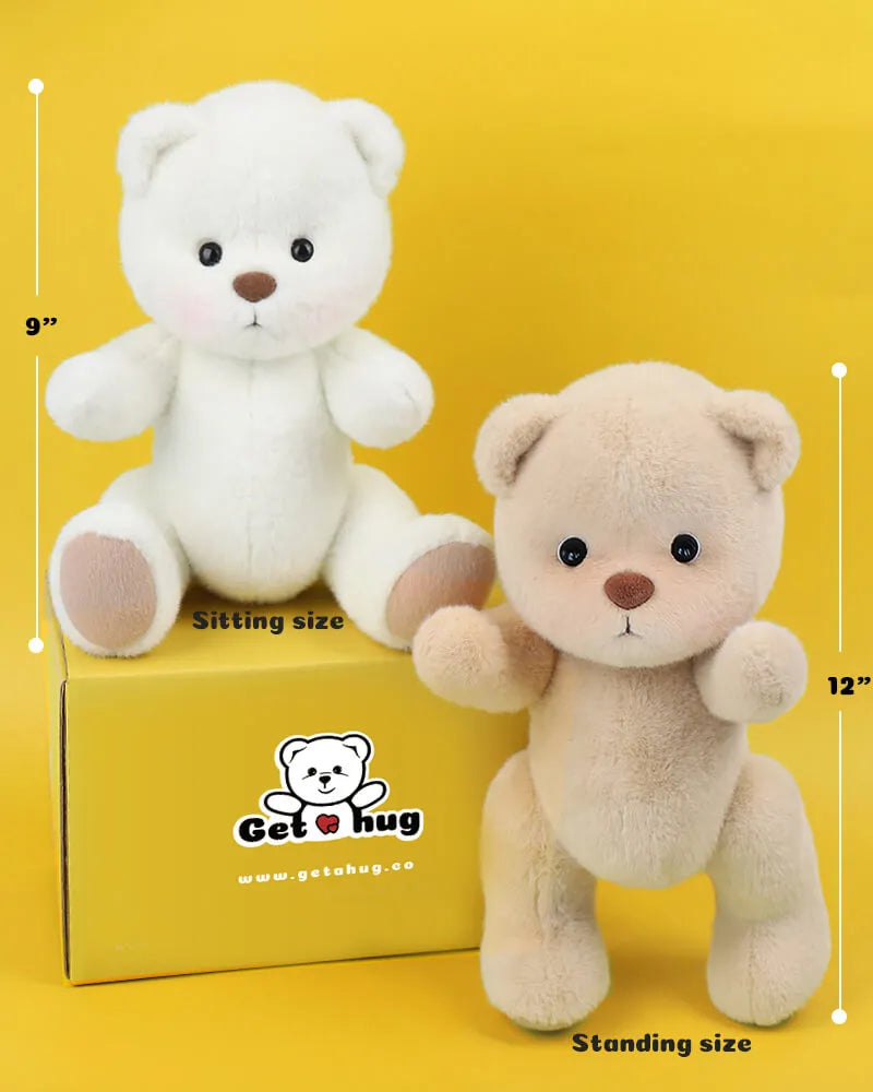 CustomLove Pink Furry Dino Bear Handmade Jointed Teddy Bear Gift-CustomLove