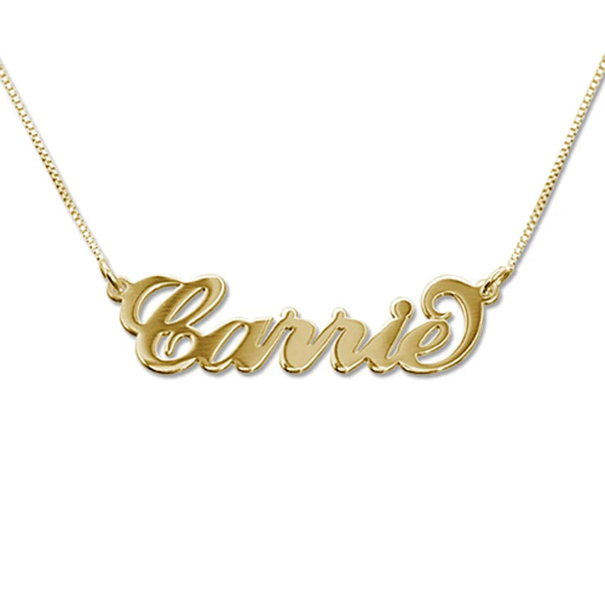 Personalized Carrie Nameplate Necklace-CustomLove