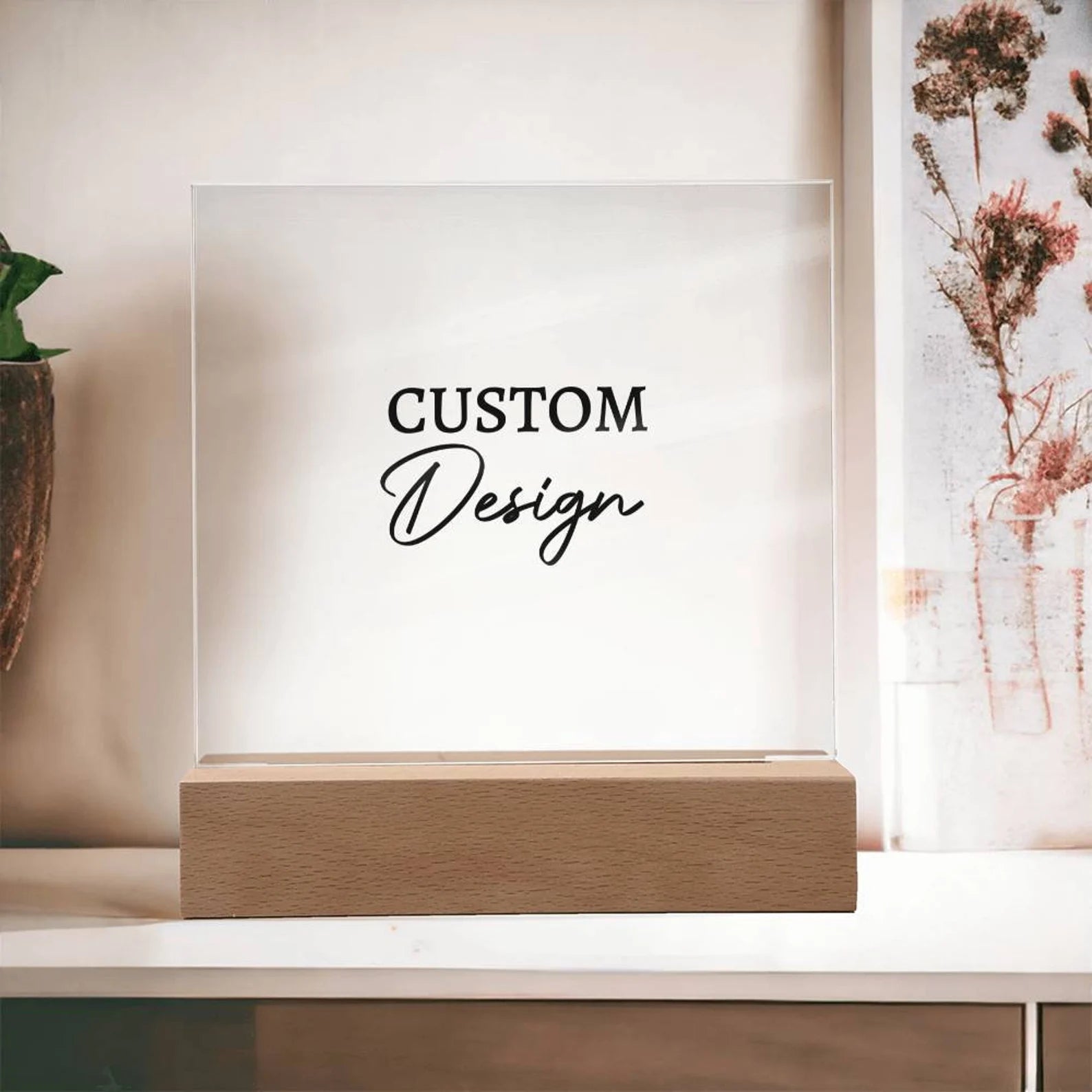 Custom Acrylic Square Plaque with Photo - Gift for Home Decor