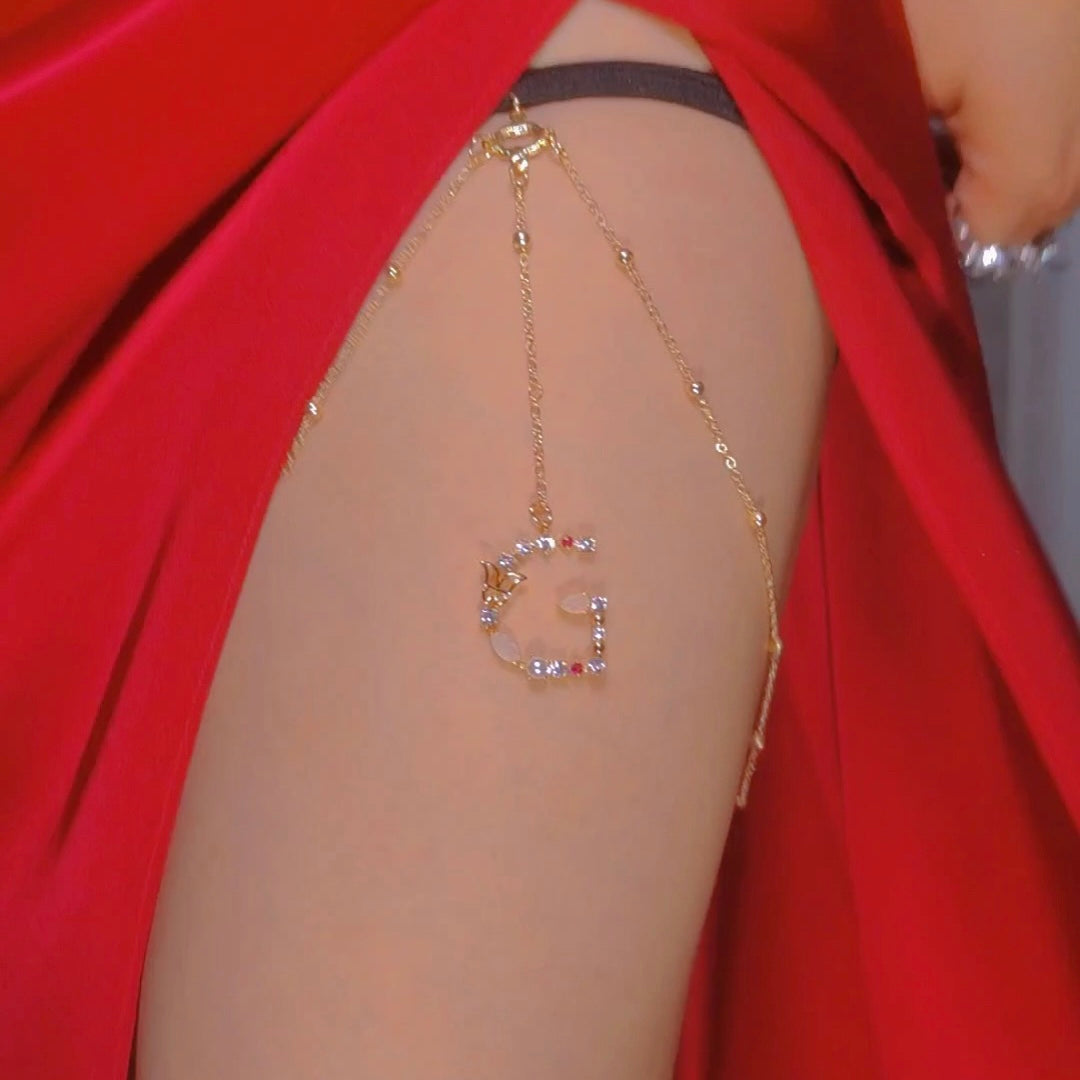 Diamond Initial Leg Chain-CustomLove
