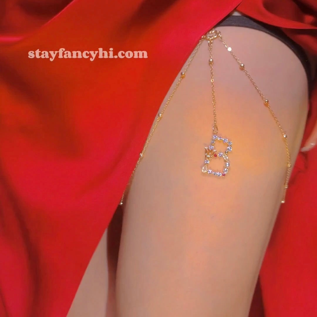 Diamond Initial Leg Chain-CustomLove