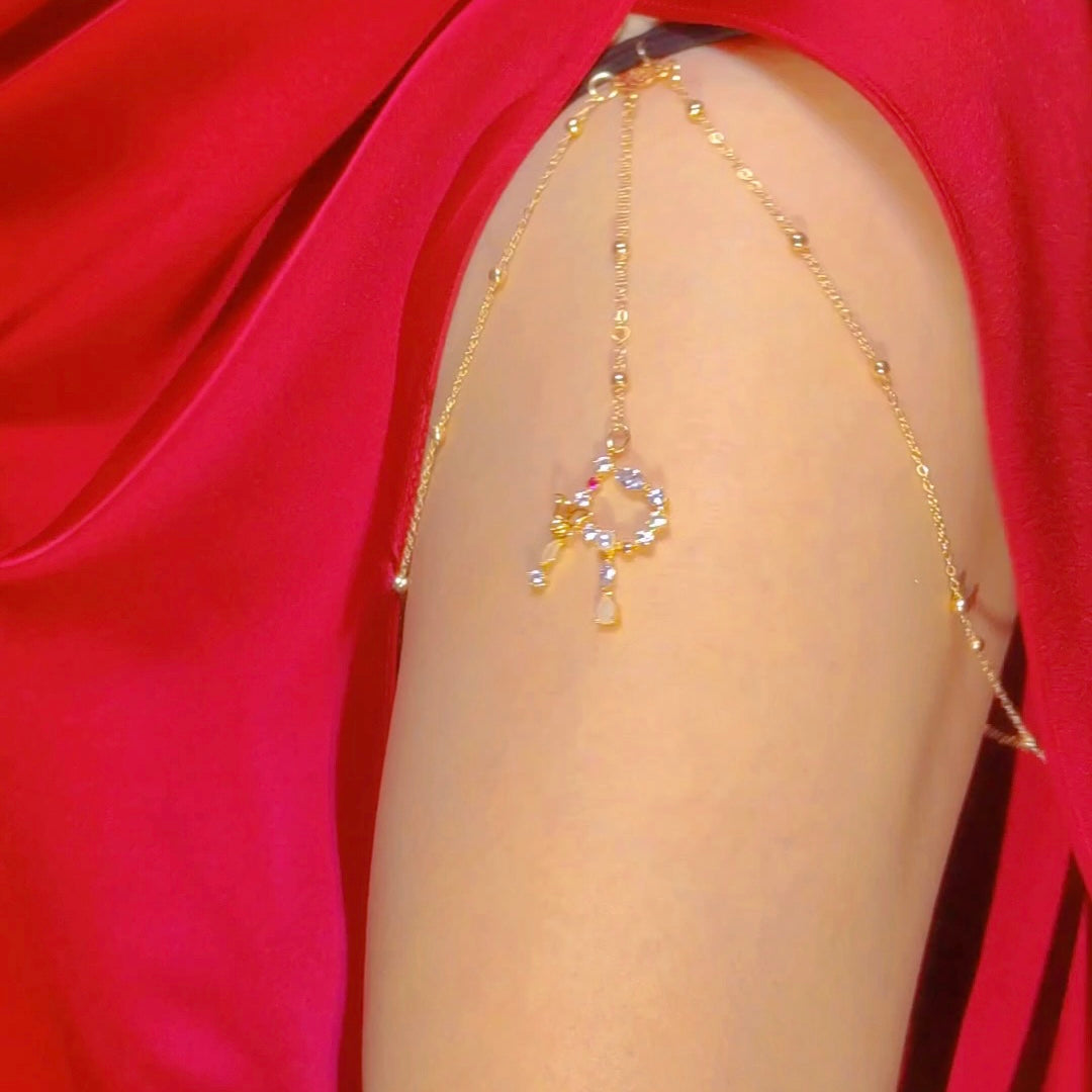 Diamond Initial Leg Chain-CustomLove