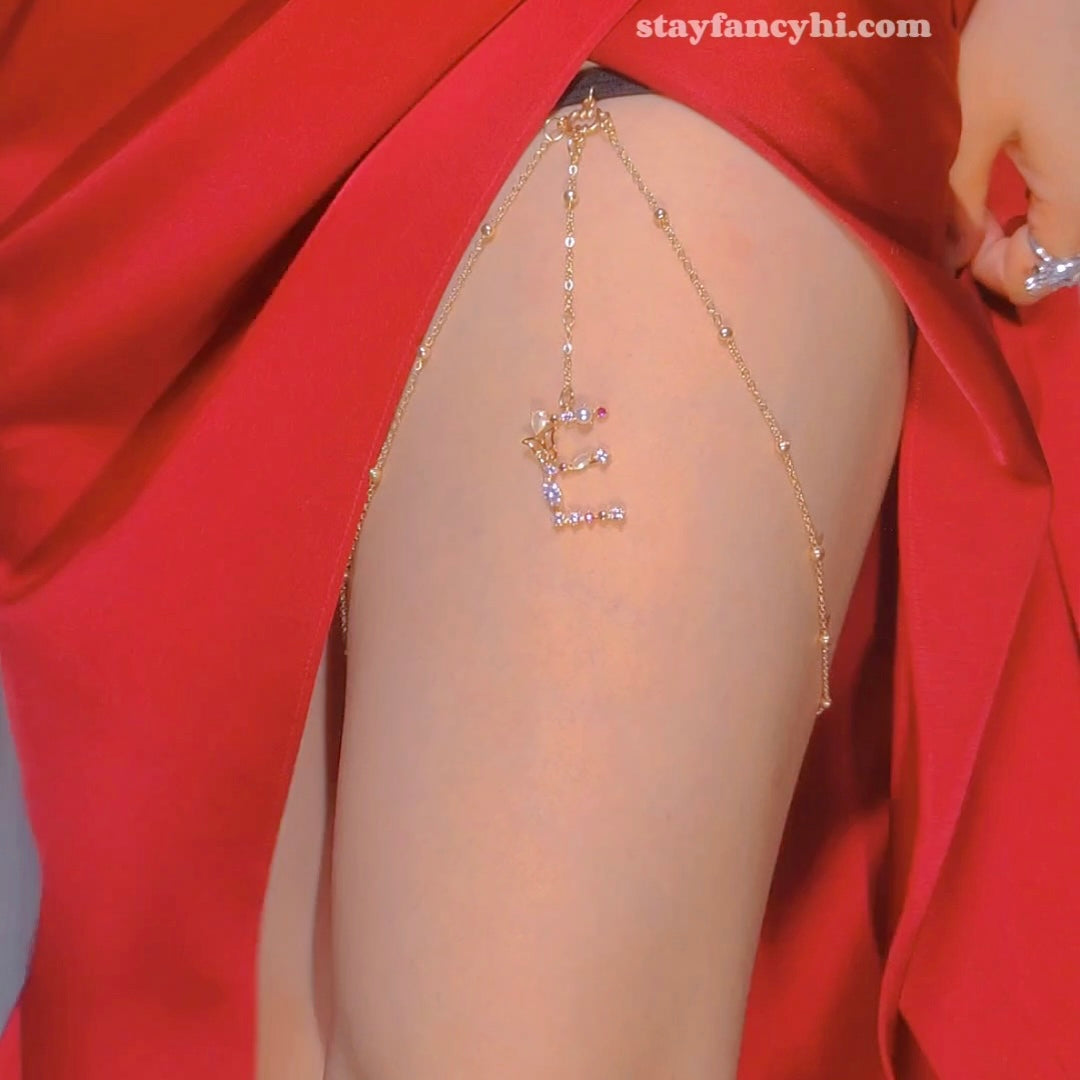 Diamond Initial Leg Chain-CustomLove