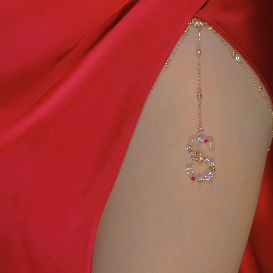 Diamond Initial Leg Chain-CustomLove