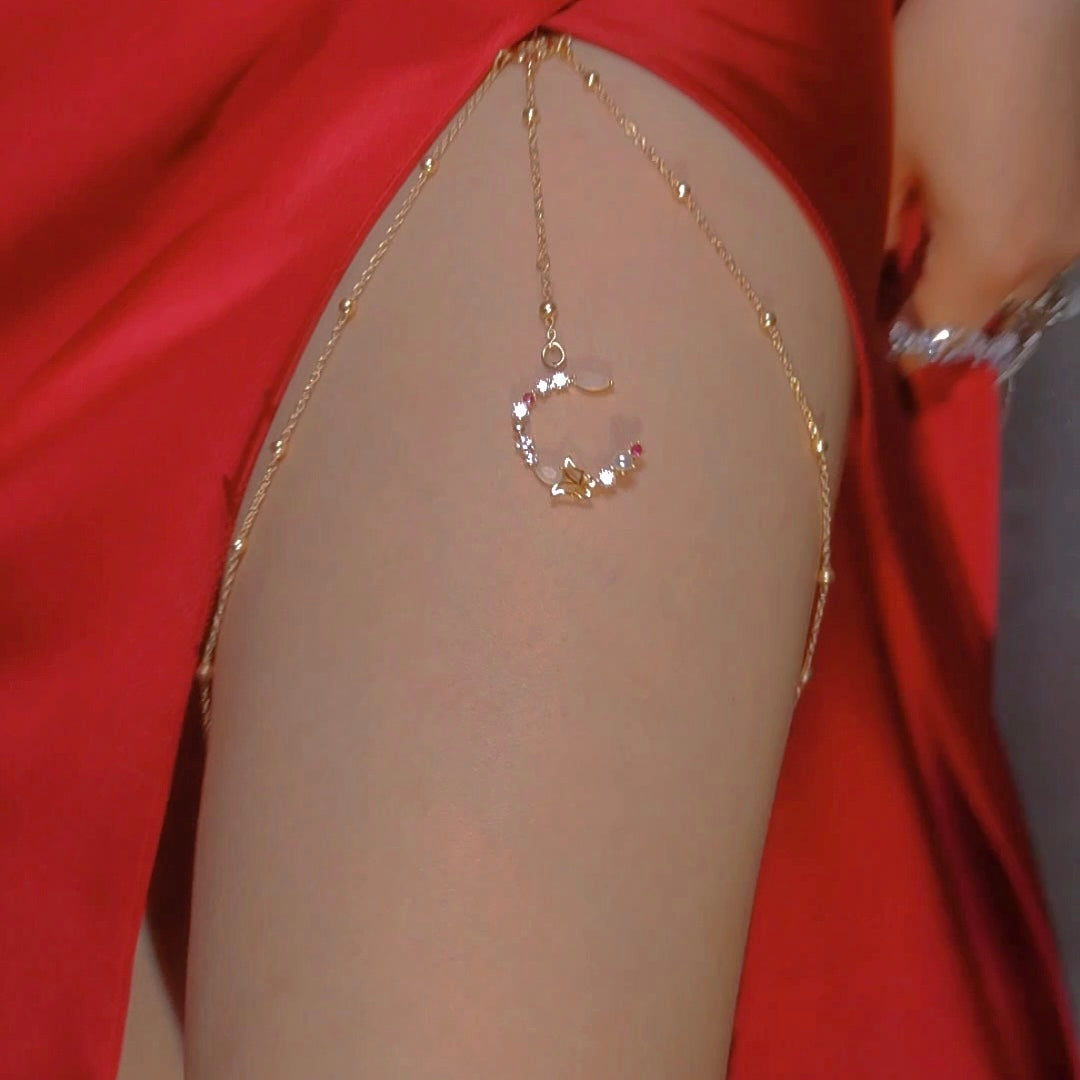 Diamond Initial Leg Chain-CustomLove