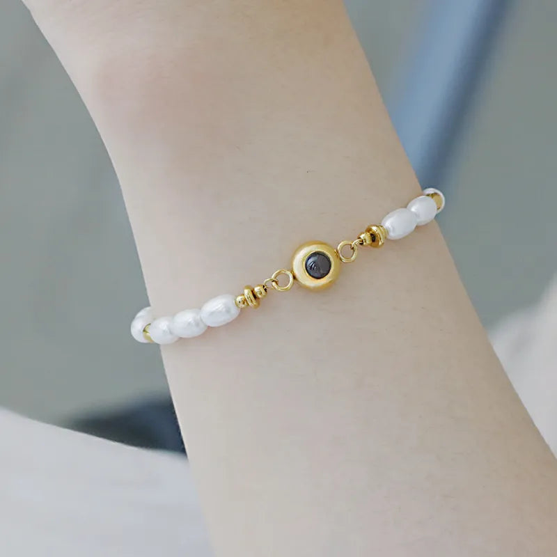 Personalized Pearl Photo Projection Bracelet-CustomLove