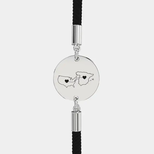 Personalized Long Distance Engraved Necklace-CustomLove